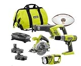 Ryobi 18-Volt ONE + Lithium-ion 4-Tool Super Combo Kit P883 [並行輸入品]