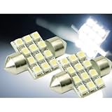 12連★高輝度LEDルームランプホワイト2ヶ T10×31mm as58-2