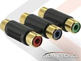 Atlona High-Quality Triple Rca Coupler For Component Video Cable Extension, A/V Adapters