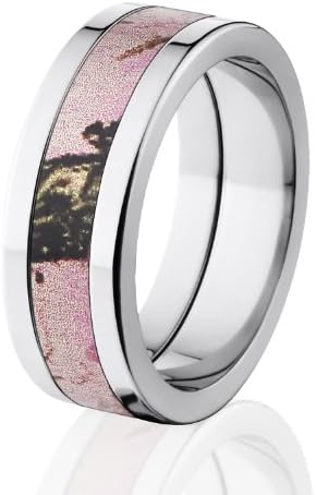 Mossy Oak Rings, Camouflage Wedding Bands, Pink Break Up Camo Bands