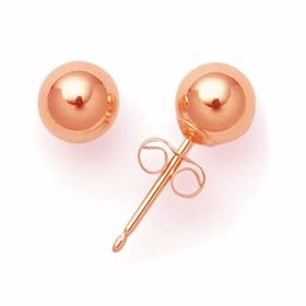 14k Rose Gold 5mm Ball Earrings