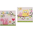 Kids Line Dena Happi Tree 2 Piece Canvas Wall Art, Pink