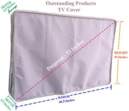 Weather Resistant &amp; Lined Protective Outdoor Television Cover For VIZIO D50U-D1 - 50" Class (49.5" Diag.) - LED - 2160p - Smart - 4K Ultra HDTV - GREY