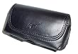 Premium Black Horizontal Leather Side Case Pouch with Belt Clip for Samsung Behold T919, A867 Eternity / Palm Treo 800w, Centro / LG Dare VX-9700 / Motorola Z9