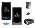 6 in 1 Accessory Combo for Microsoft Zune HD 16GB / 32GB Series: Includes Clear Crystal Snap On Hard Case + Smoke Silicone Skin Case + Screen Protector + Black Belt Clip + Armband + Light Blue Fishbone Style Keychain
