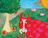 06-102-S6-R20-MJO - Oopsy Daisy Fine Art for Kids- Red Cow
