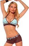 Sexy Womens Two Piece Triangle Boyshort Summer Print Swimsuit