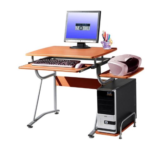 Techni Mobili Juvenile MDF Compact Computer Desk, Cherry