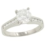10 Stone Round Channel Set Diamond Eng. Ring .34ct (CZ ctr)