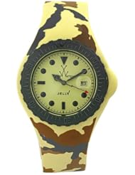 Toy Watch Womens JYA03SY Jelly Army Yellow Camo Rubber Watch