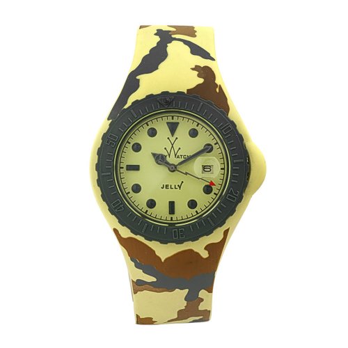 Toy Watch Women's JYA03SY Jelly Army Yellow Camo Rubber Watch