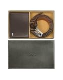 Gianfranco Ferre Dark Brown Signature Leather Billfold Wallet and Belt Set