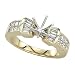Jewelry : 14K Yellow Gold 3/4 ct. Princess and Baguette Cut Diamond Semi Mount Engagement Ring