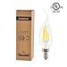 SUNMEG C35T 6W LED Candelabra Bulb E12 Base,LED Filament Bulb Dimmable, 2700K Warm White, 360 Degree Beam Angle, Equivalent to Standard 60W Incandescent Chandelier Bulb (10 Pack)