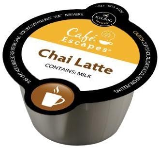 Café Escapes Chai Latte, Vue Pack for Keurig Vue Brewers, 16 Count (2 Pack)