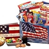 I Pledge Allegence Patriotic Theme Snacks & Gourmet Food Gift Basket - Fathers Day Gift Idea for Him
