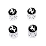 Horse Rearing Up on Black - Tire Rim Valve Stem Caps - Aluminum by Graphics & More