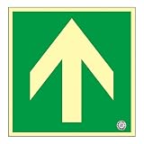 緑十字 中輝度蓄光式床用誘導標識 床13 非常口↑ 070013