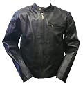 Men's Black Leather Motorcycle Jacket-Leatherbull(Free U.S. Shipping)