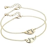Hebew 2pcs Partner in Crime Ankle Anklet Bracelet Best Friend Sister Gift Gold Plated(h17)