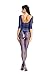 Amoretu Womens Lace Lingerie Mesh Bodysuits Crotchless Bodystocking Royal Blue