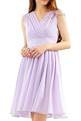 Sexy V-neck Short Sleeves Chiffon Summer  Dress