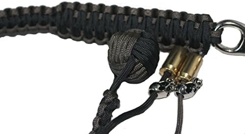 Biker Whip Extreme Get Back 24" Gray and Black Monkey Fist with Silver Punisher Skulls .45 Cal Casing