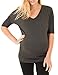 Caramel Cantina Maternity Dolman Half Length Sleeve Top (Small, Charcoal)