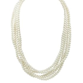 White Freshwater Cultured Pearl 5-5.5mm Endless Necklace, 100 by