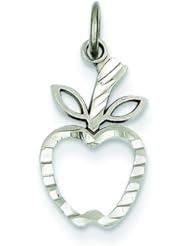 14K White Gold Apple Charm Jewelry FindingKing