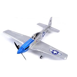 remote control rc radio control AirField 800mm (31.5") Electric P51 Mustang RC Warbird Plane w/ 2.4Ghz Brushless/Lipo RTF (Blue)