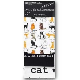 Cooksmart Cats Premium Tea Towels, 3 Pack