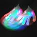 Hip Hop Pop Finger Lighted Up 7 Mode Colorful Flashing Changing LED Glove Rave Raver Party Dancing