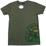 NINTENDO LINK IN THE WEEDS 2-Sided Green Soft Cotton Tee at Blue Devil Clothing
