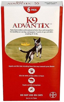 Advantix ADVX-RED-55-6 6 Month Supply of Advantix For Dogs 20-55 Lbs.