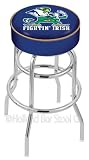 Notre Dame (Leprechaun) 25 inch Double-Ring Chrome Bar Stool