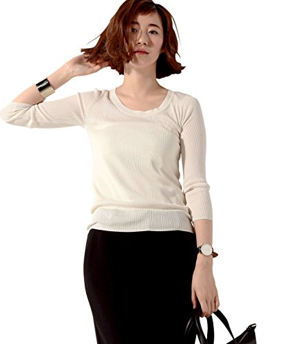 (ユナイテッドアローズ) UNITED ARROWS ○UBBT シルクリブ 7分袖ニット 15131363640