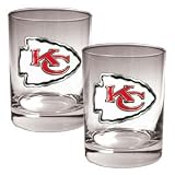 Kansas City Chiefs 2pc 14oz Rocks Glass Set - Primary logo NFL Football