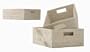 Tag Whitewashed Rectangular Rattan Basket Nested with Handles, Set of 3