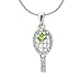Spinningdaisy Tennis Racket with Smashing Green Crystal Ball Necklace
