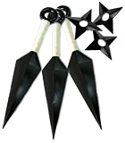 3x Plastic Toy Kunai With White Handle & 3x Plastic Toy Shuriken Set (Naruto Shippuden Cosplay Item) Shatter ResistantIMAGE