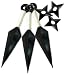 3x Plastic Toy Kunai With White Handle & 3x Plastic Toy Shuriken Set (Naruto Shippuden Cosplay Item) Shatter Resistant_s-1