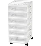 IRIS 6-Drawer Storage Cart with Organizer, White
