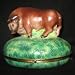 Chamart Limoges Porcelain Hand Painted Hinged Box - Bison / Taurus