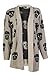 Forever Women's Skull Print Knitted Open Cardigan (SM-6/8, Stone)