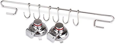 Adjustable Hook Rack - Stainless Steel Towel Rack Hanging Shelves with Suction Cup and Hook Holder 6 Hook Rack - ByRelaxing Moments