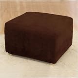 Stretch Pique Ottoman Slipcover - Garnet