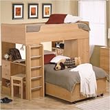 Denmark Loft Bed with Single Bed with Casters Set