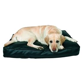 Black Imitation Leather Dog Cushion Bed 90x65cm