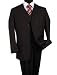 CLASSIC 3PC 3 BUTTON COLOR BLACK MENS SUIT WITH RED PINSTRIPE BY: JEAN PAUL. SUPER 130'S EXTRA FINE ITALIAN WOOL
